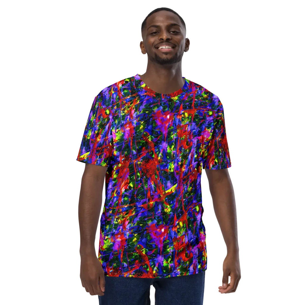 Fractured Rainbow on Men's Crew Neck T-Shirt — Front