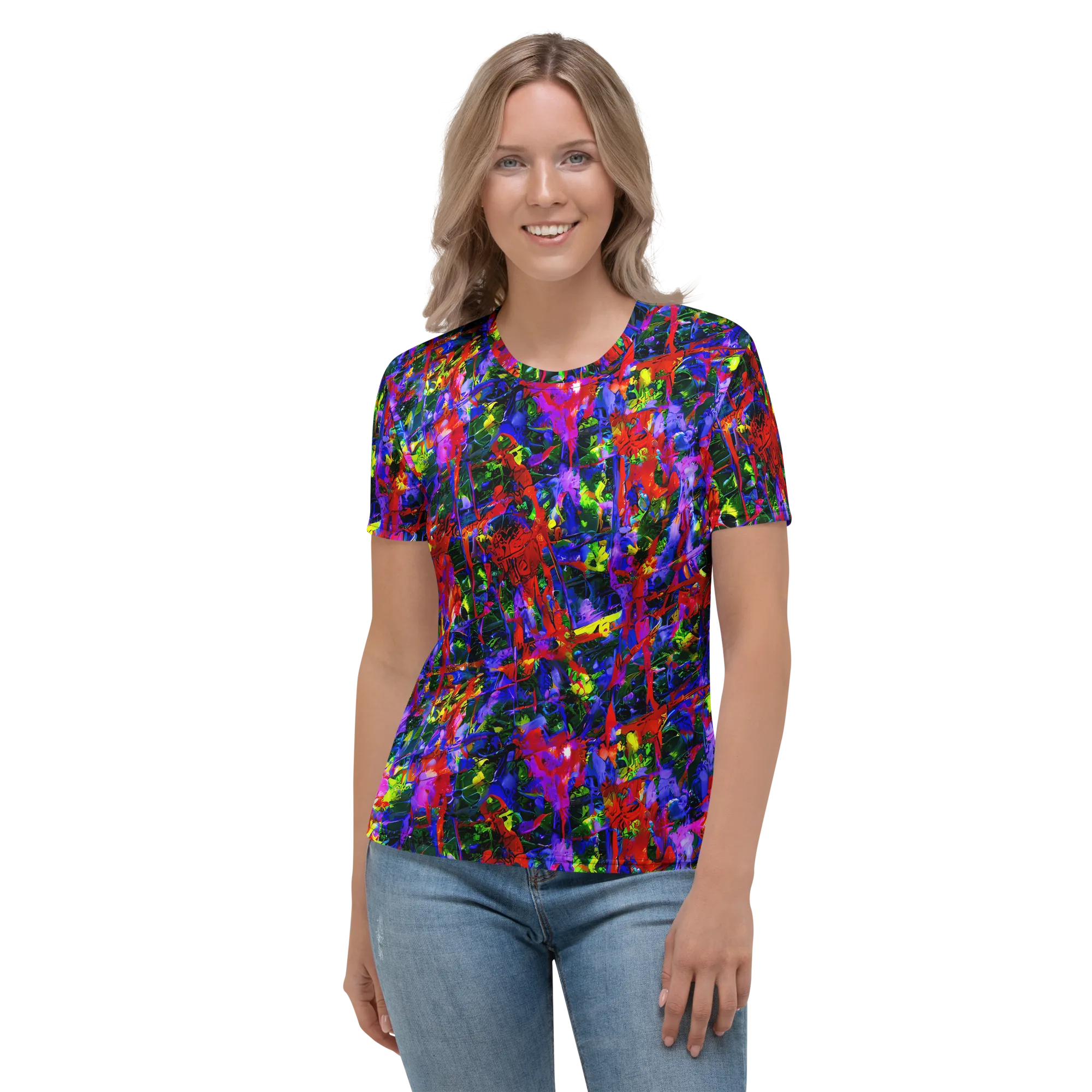 Fractured Rainbow on Women's Crew Neck T-Shirt — Front