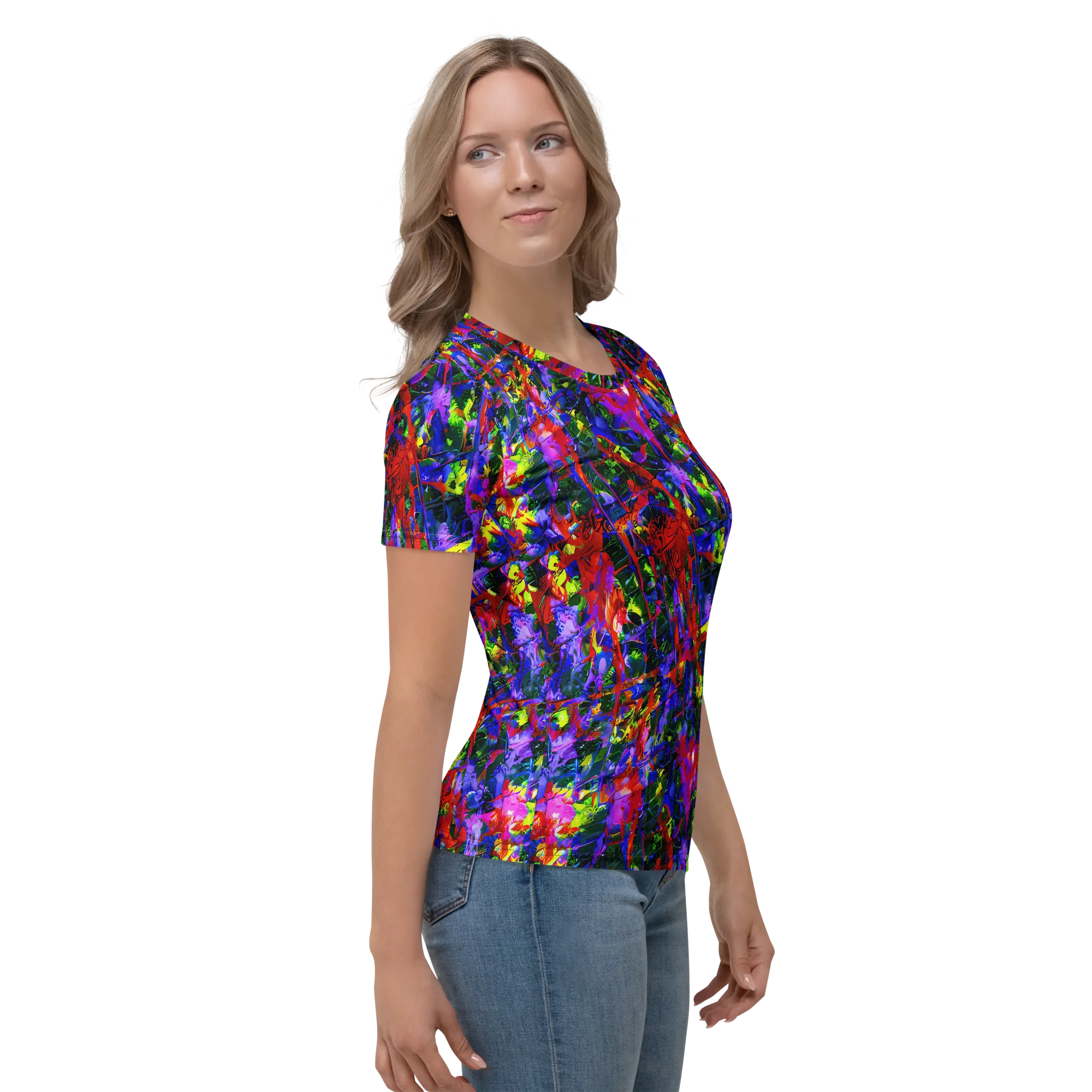 Fractured Rainbow on Women's Crew Neck T-Shirt — Right