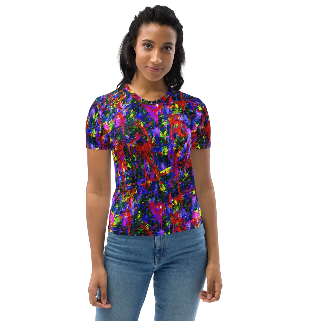 Fractured Rainbow on Women's Crew Neck T-Shirt — Front