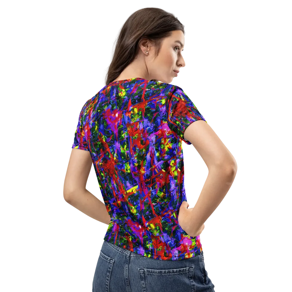 Fractured Rainbow on Women's Crew Neck T-Shirt — Back