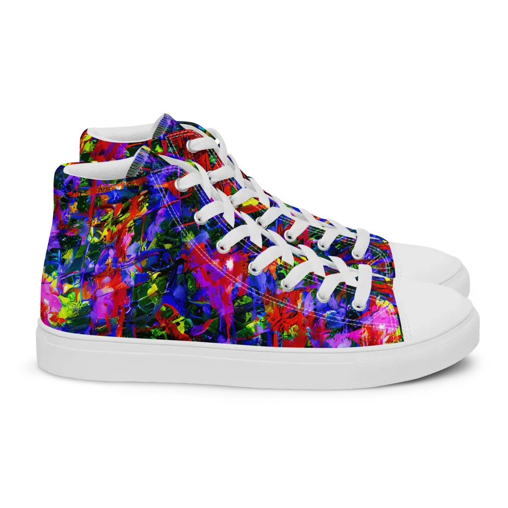 Fractured Rainbow on Women's High Top Canvas Shoes — Right