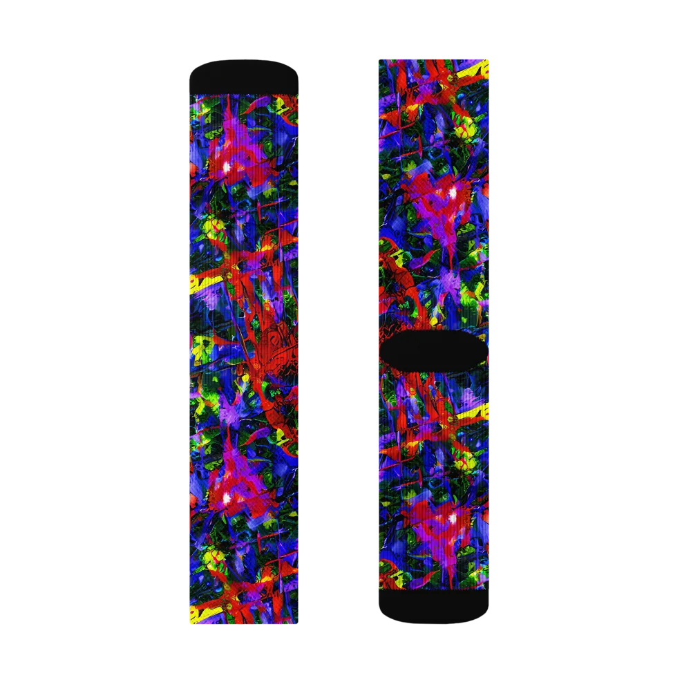 Fractured Rainbow on Socks — Left Sock