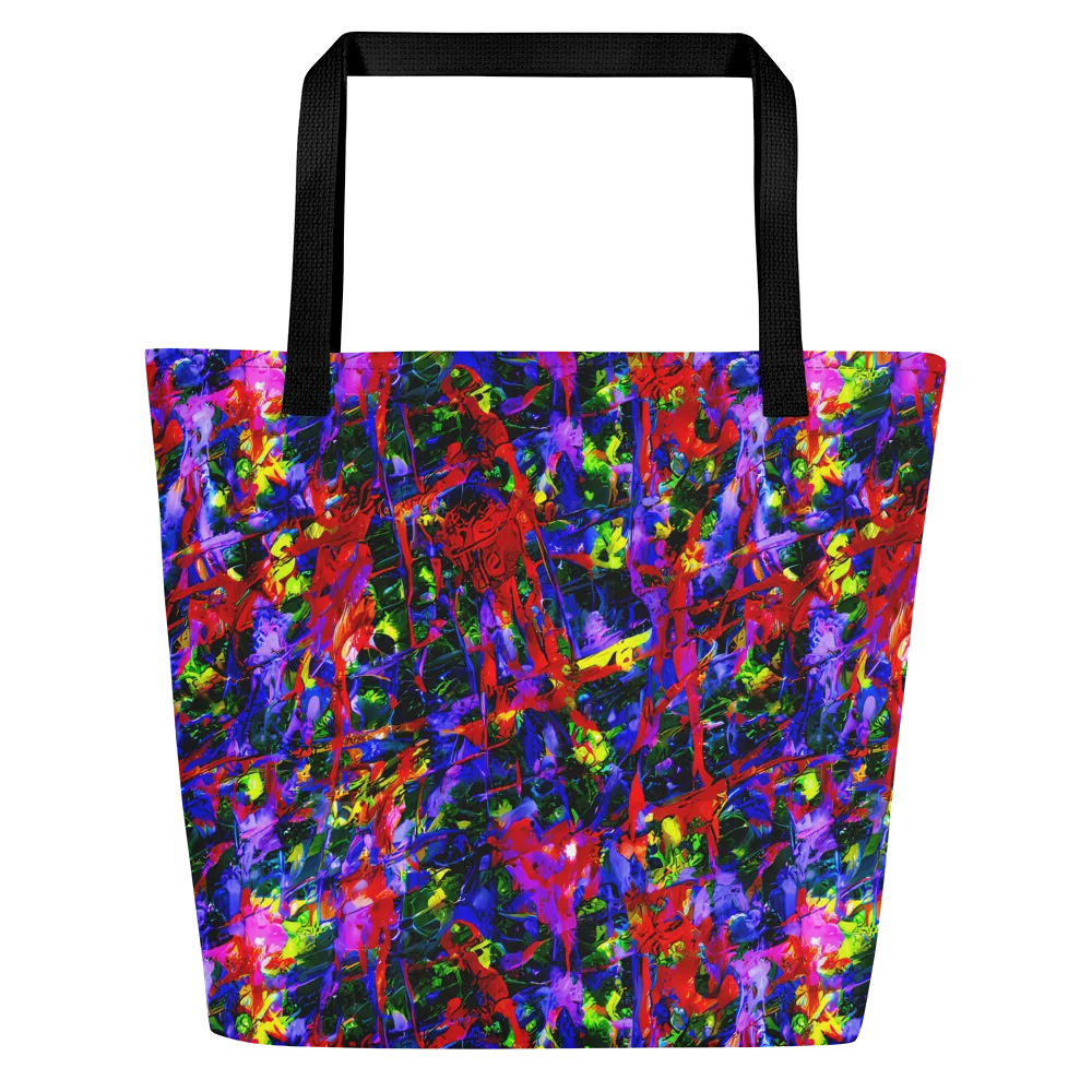 Fractured Rainbow on Large Tote Bag W/ Pocket — Front
