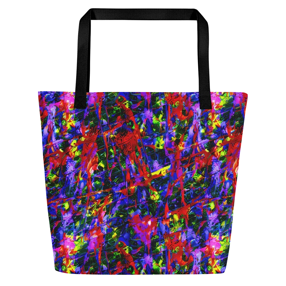 Fractured Rainbow on Large Tote Bag W/ Pocket — Front