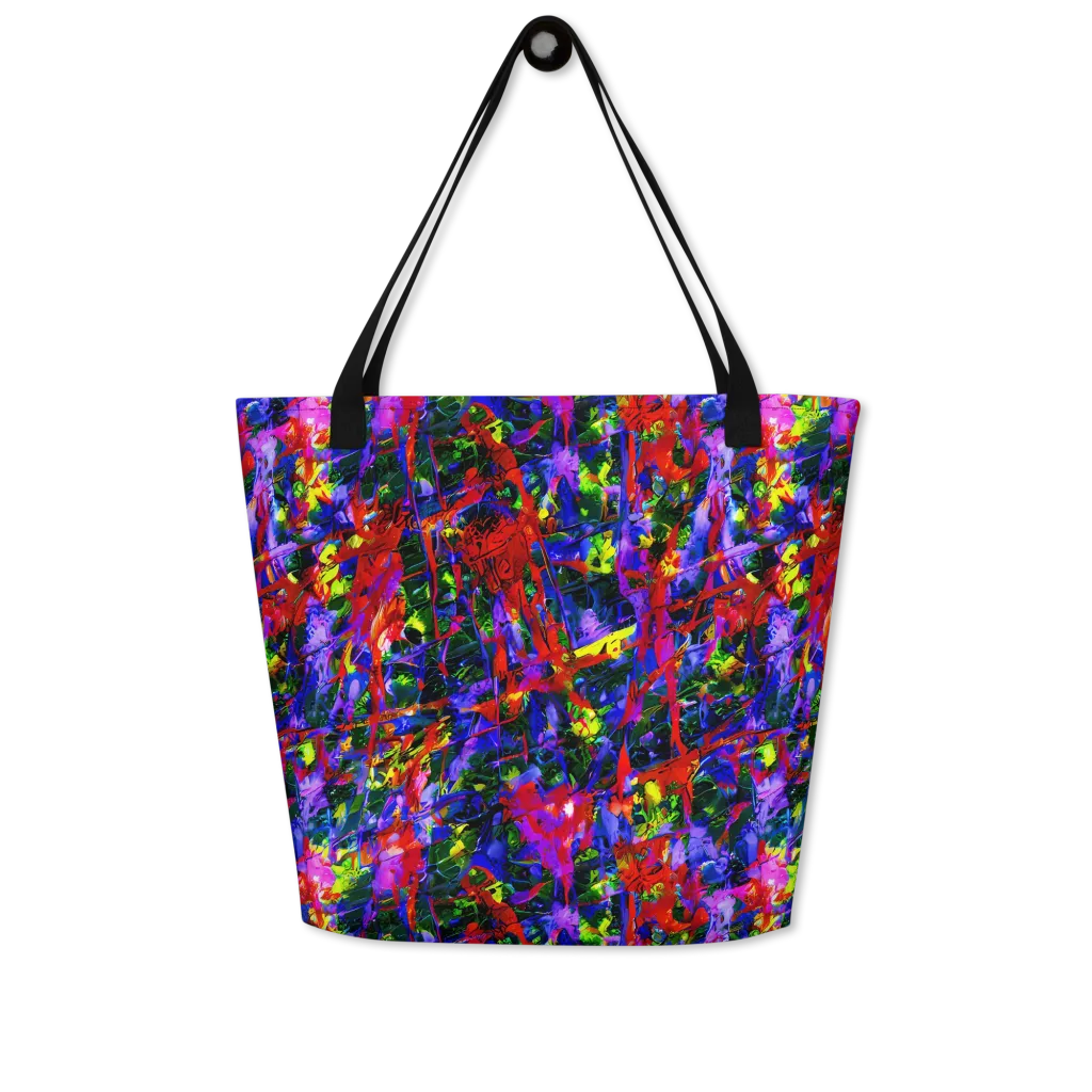 Fractured Rainbow on Large Tote Bag W/ Pocket — Front