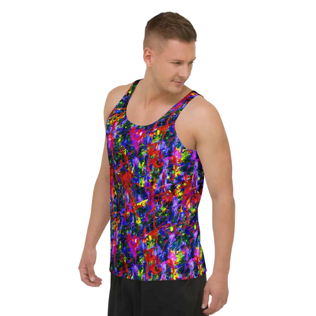 Fractured Rainbow on Men's Tank Top — Left Front