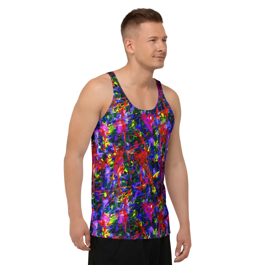 Fractured Rainbow on Men's Tank Top — Right Front