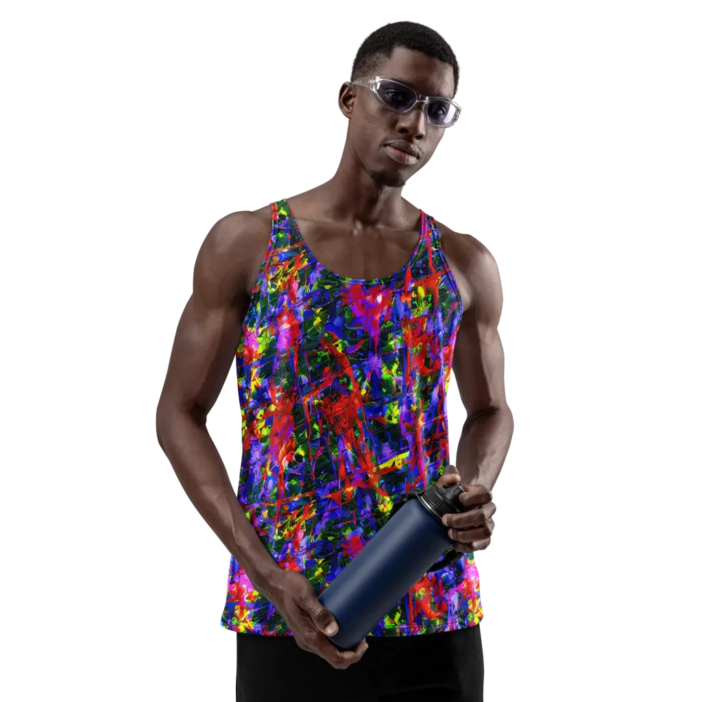 Fractured Rainbow on Men's Tank Top — Front
