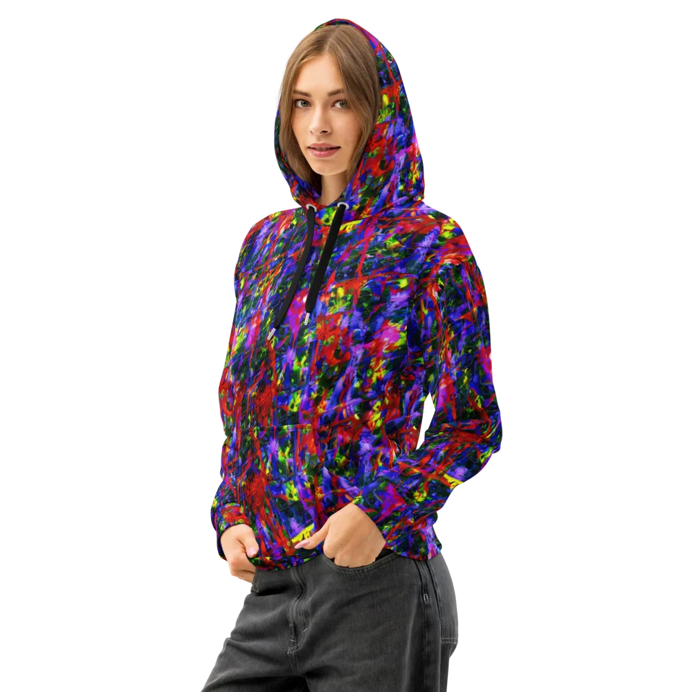 Fractured Rainbow on Cotton Hoodie — Left Front