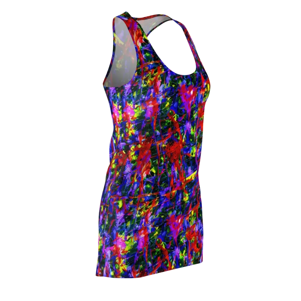 Fractured Rainbow on Racerback Dress — Front Side