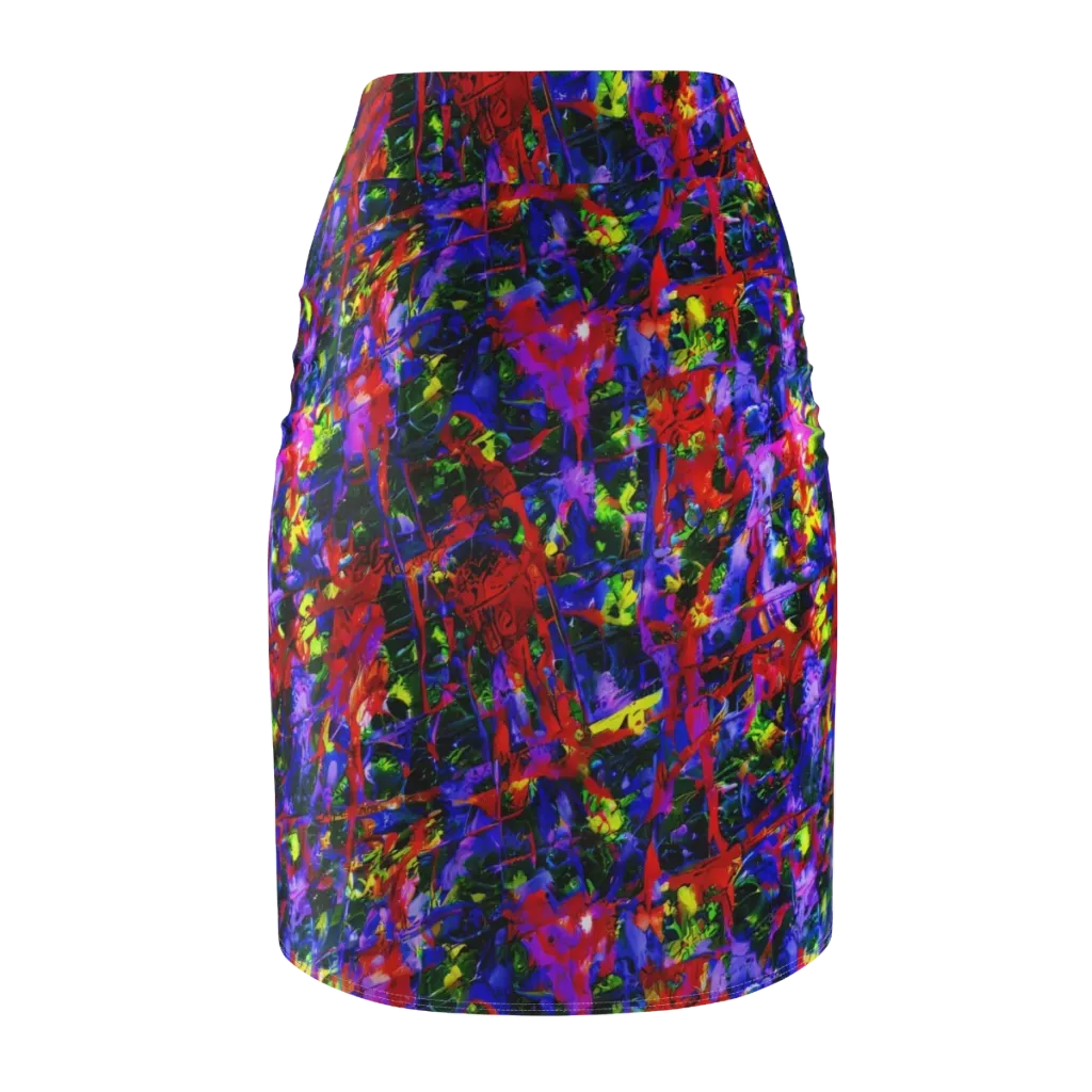 Fractured Rainbow on Pencil Skirt — Back