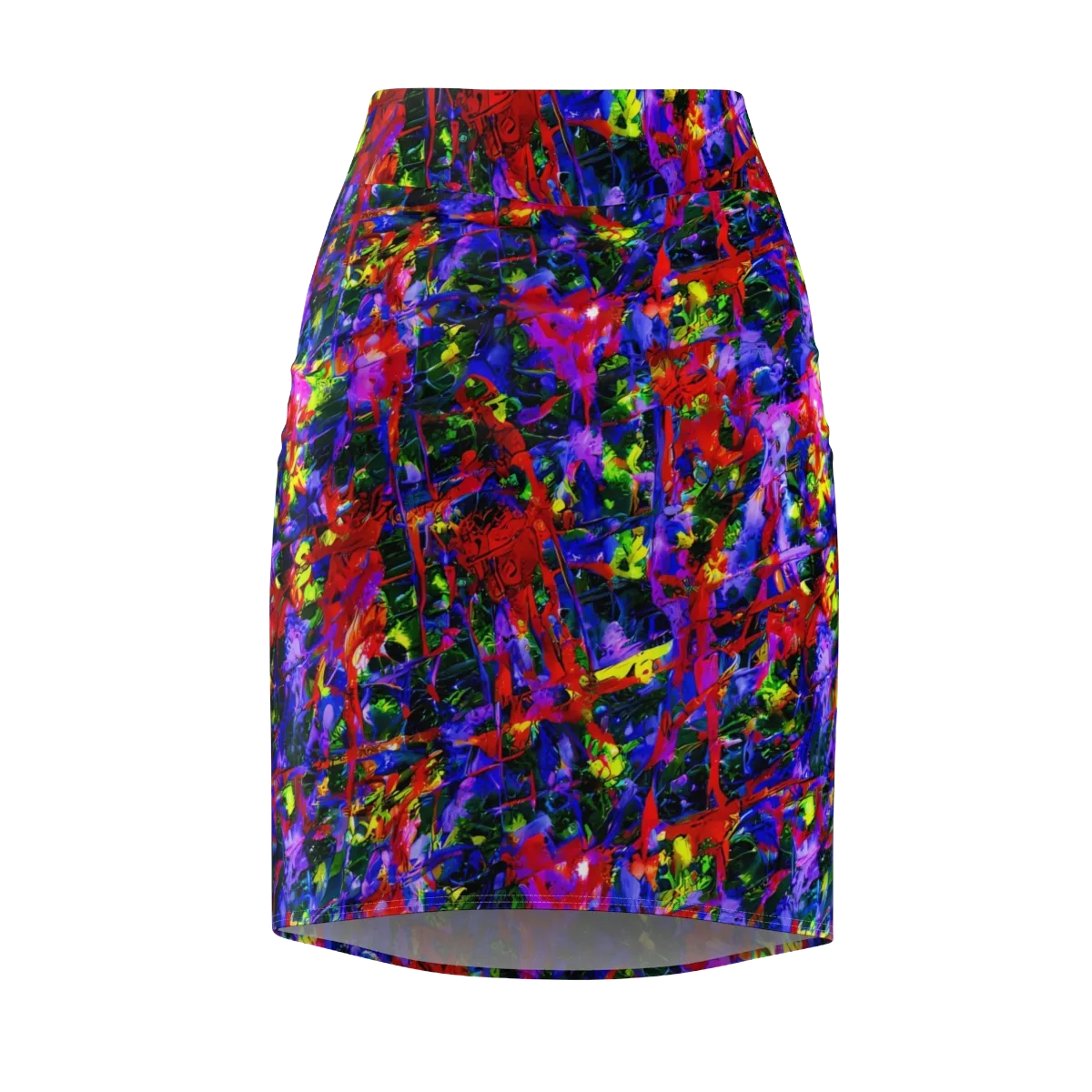 Fractured Rainbow on Pencil Skirt — Front
