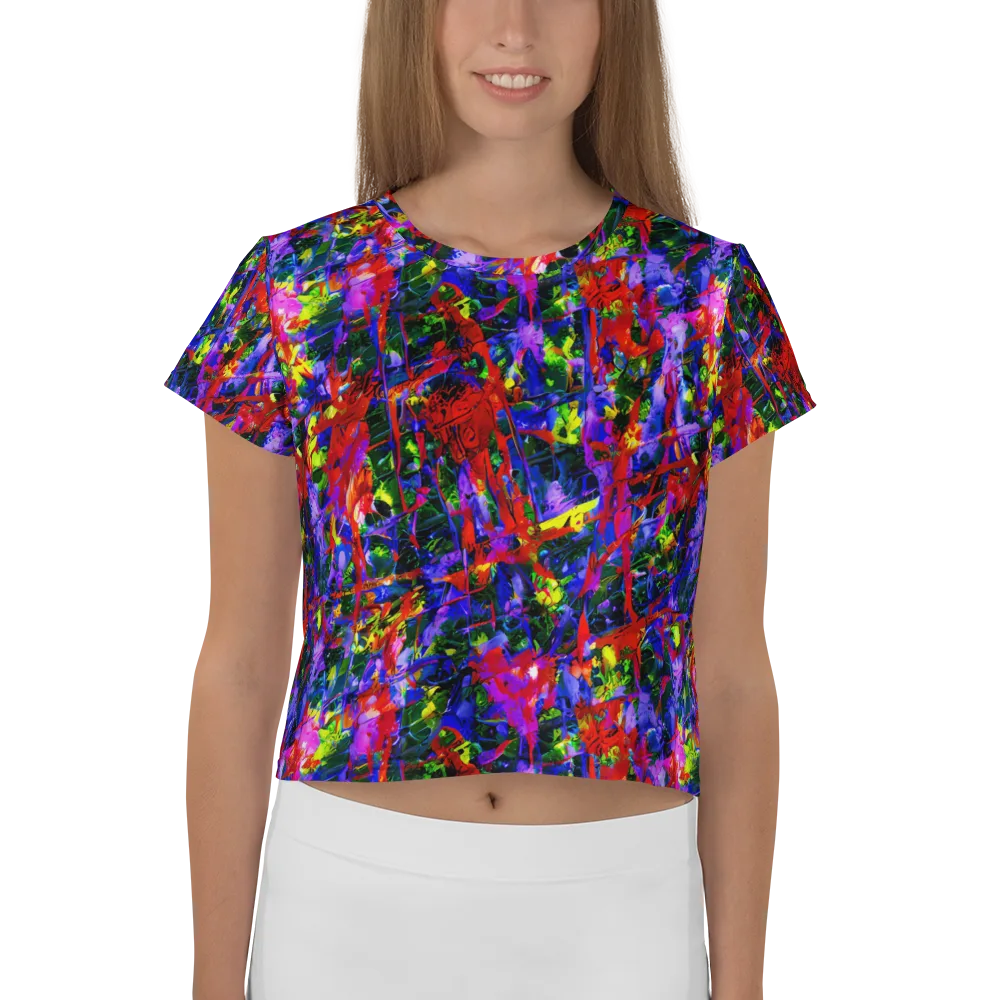 Fractured Rainbow on Crop Tee — Front