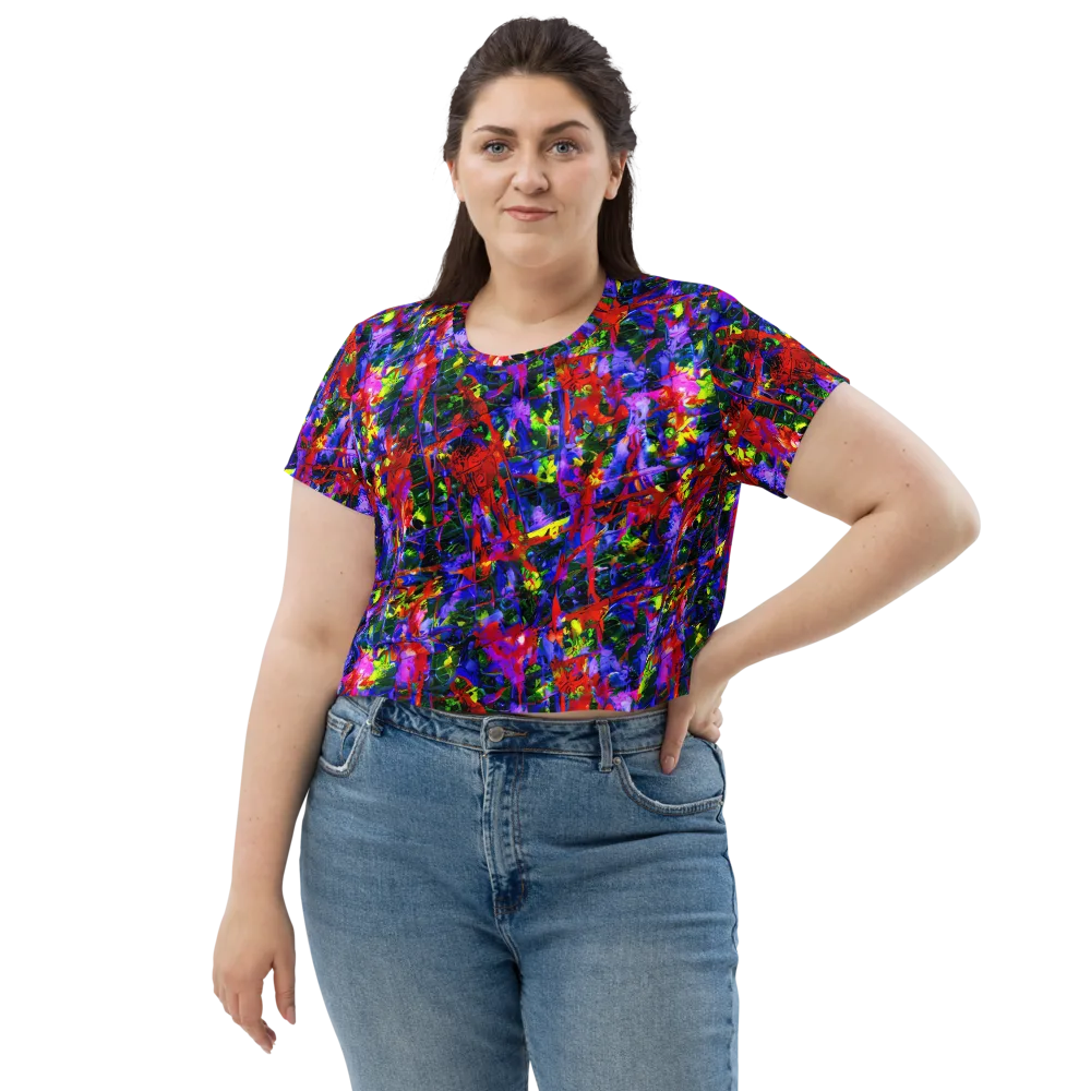 Fractured Rainbow on Crop Tee — Front