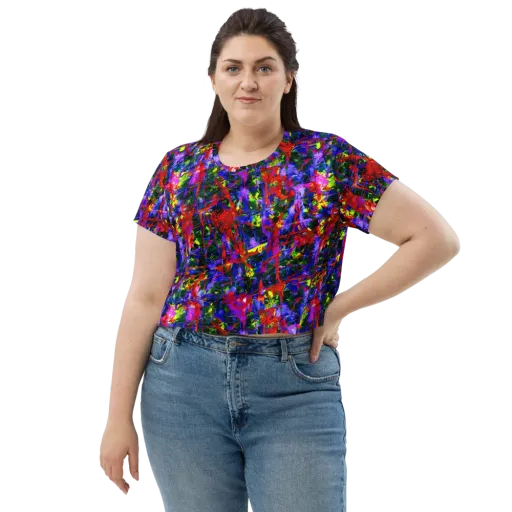 Fractured Rainbow on a Crop Tee
