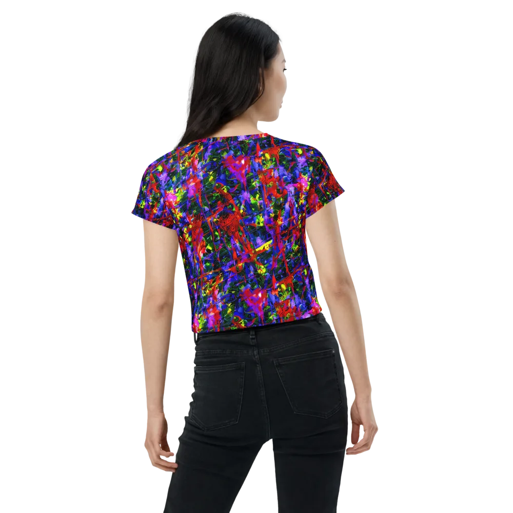 Fractured Rainbow on Crop Tee — Back