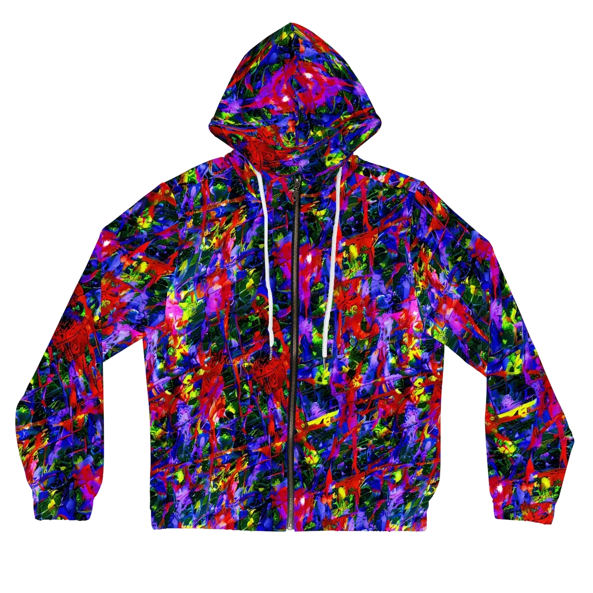 Fractured Rainbow on Women's Full-Zip Hoodie — Front