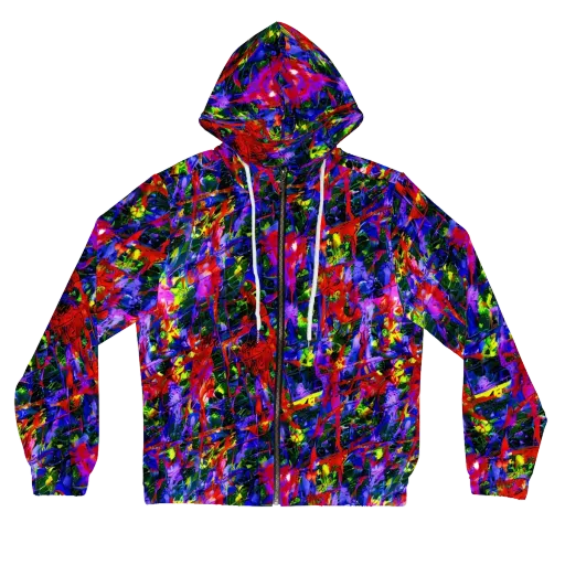 Fractured Rainbow on a Women's Full-Zip Hoodie