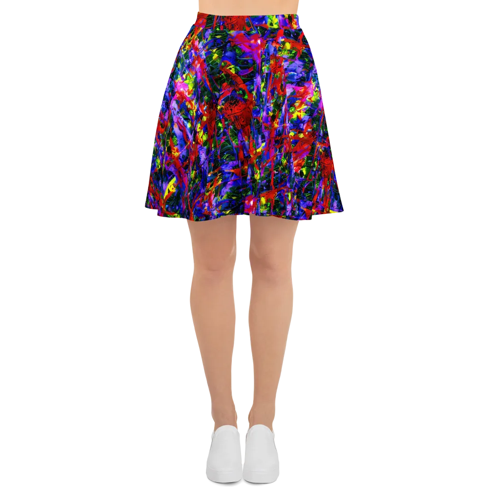 Fractured Rainbow on Skater Skirt — Front
