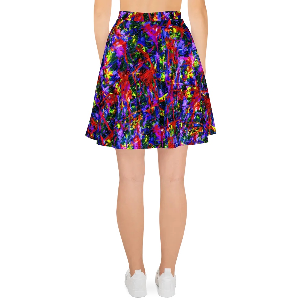 Fractured Rainbow on Skater Skirt — Back