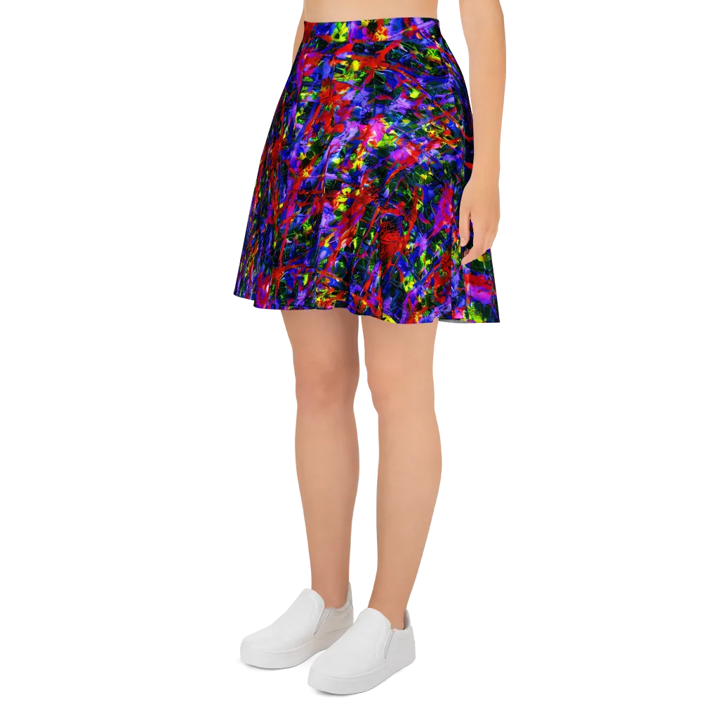 Fractured Rainbow on Skater Skirt — Left