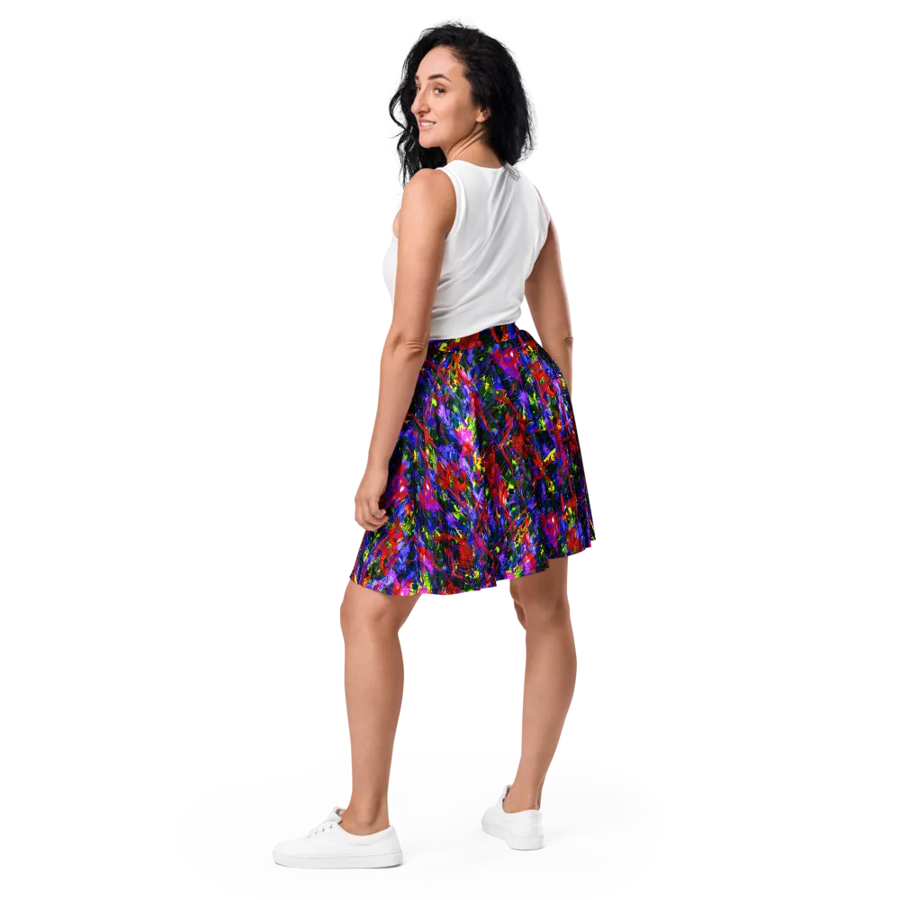 Fractured Rainbow on Skater Skirt — Back