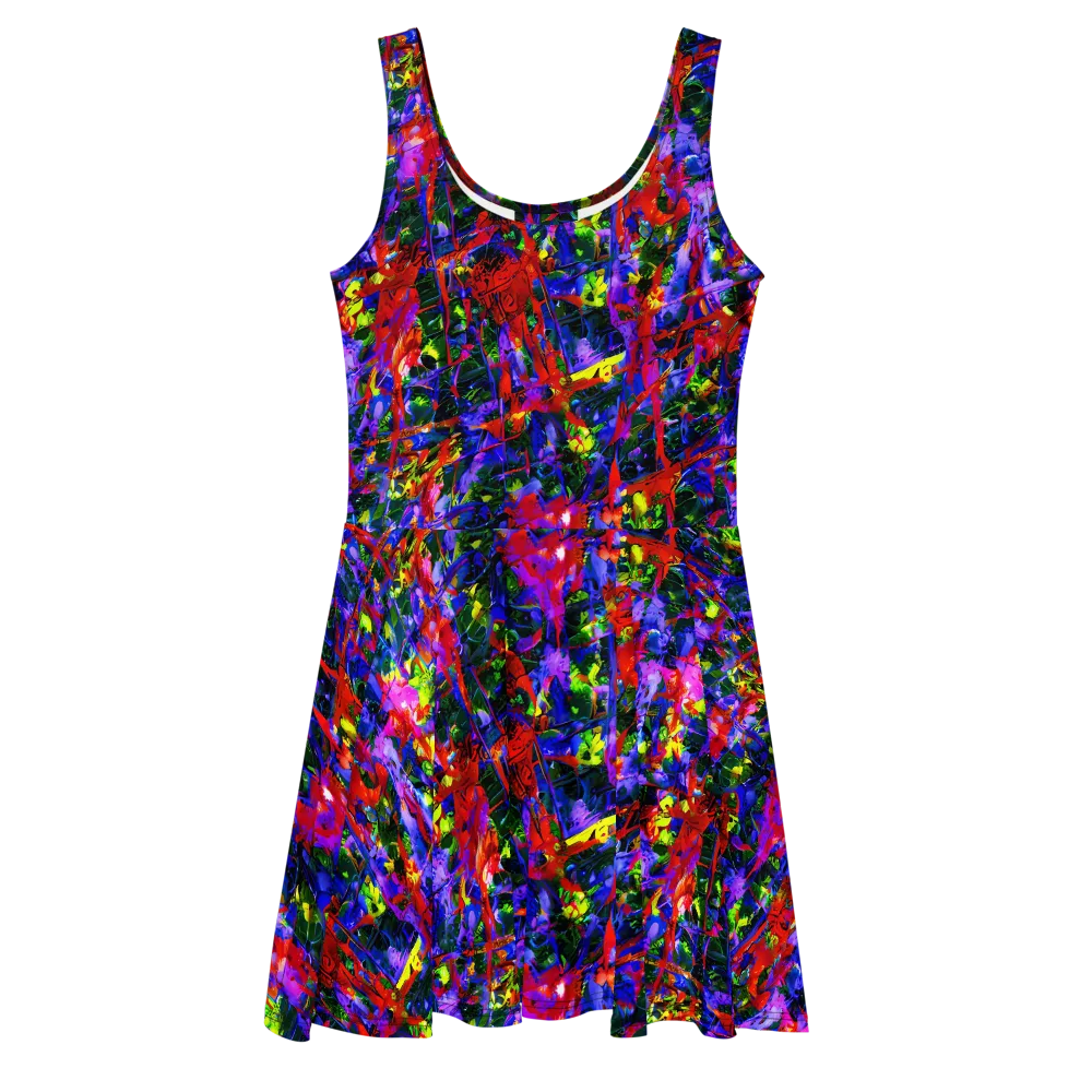 Fractured Rainbow on Skater Dress — Front