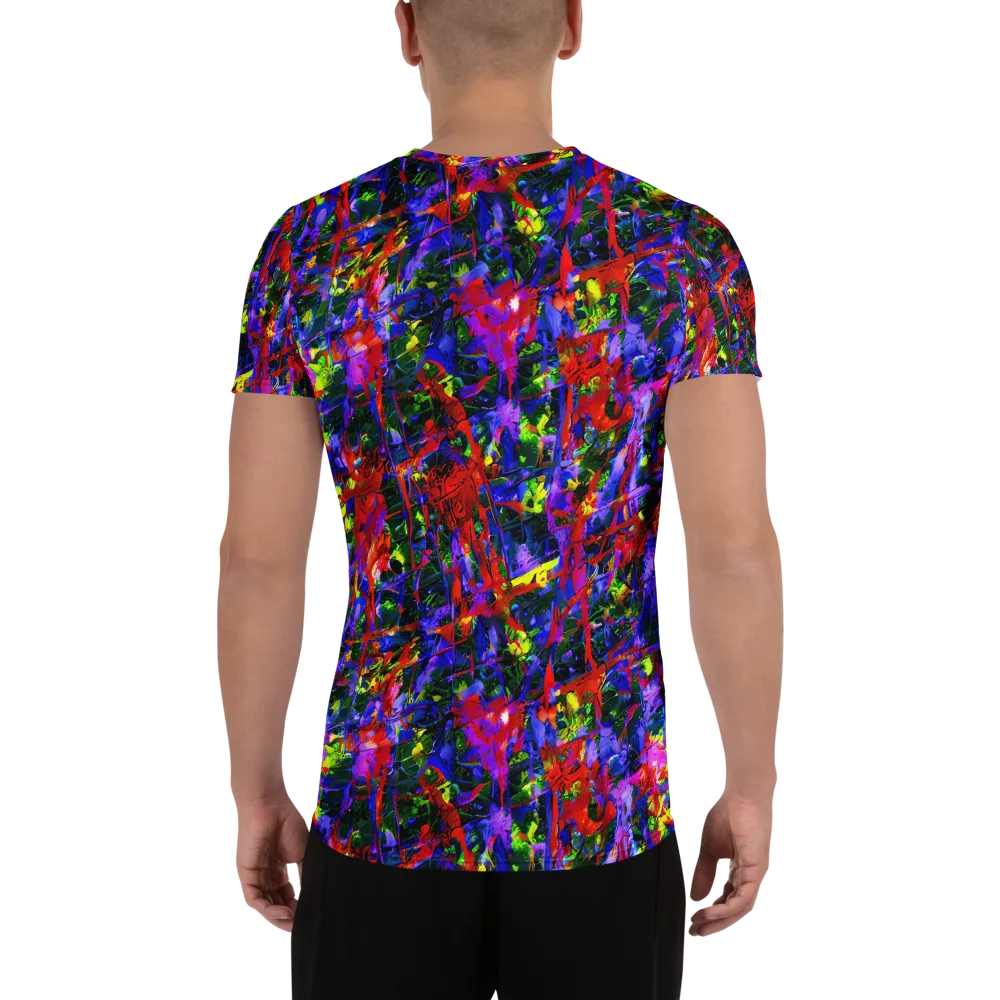 Fractured Rainbow on Men's Athletic T-Shirt — Back