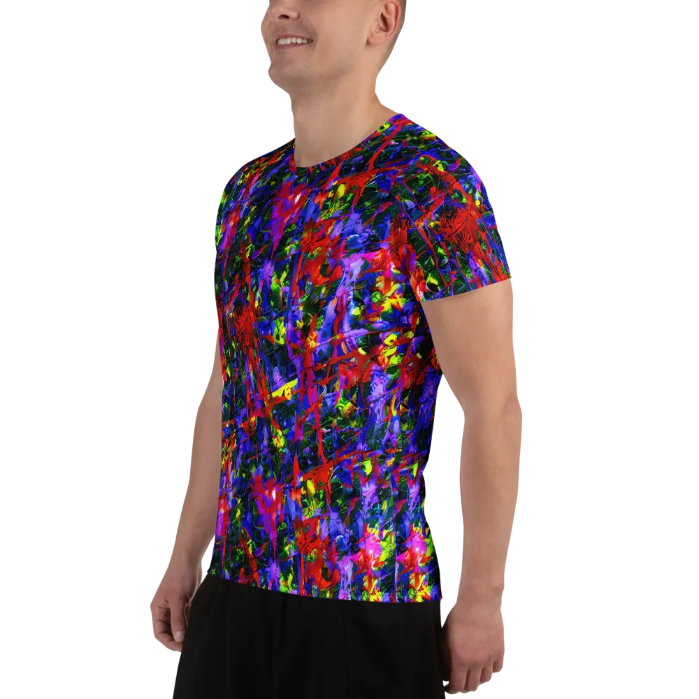 Fractured Rainbow on Men's Athletic T-Shirt — Left