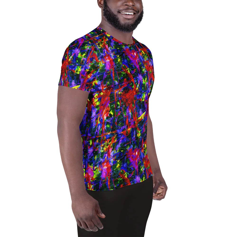 Fractured Rainbow on Men's Athletic T-Shirt — Right