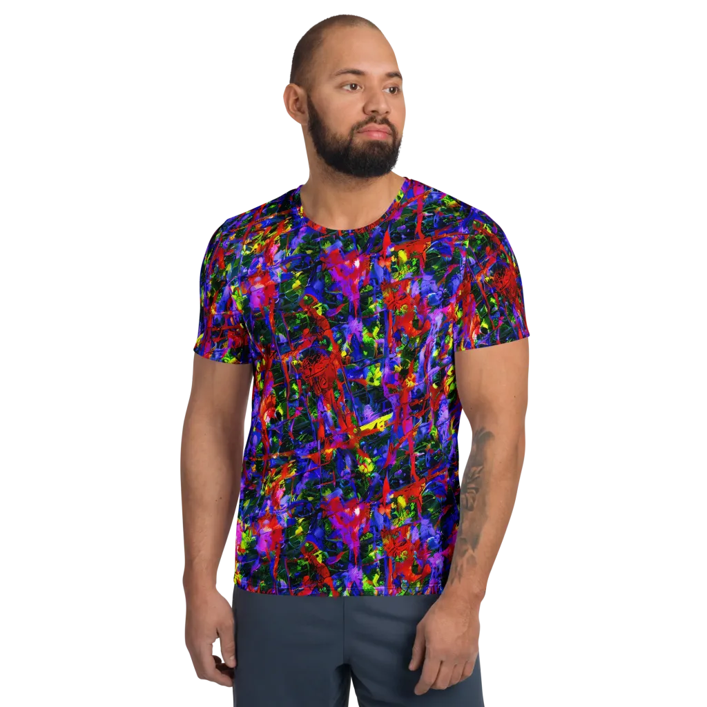 Fractured Rainbow on Men's Athletic T-Shirt — Front