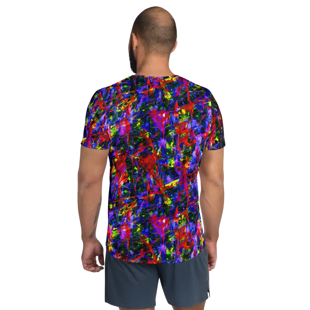 Fractured Rainbow on Men's Athletic T-Shirt — Back
