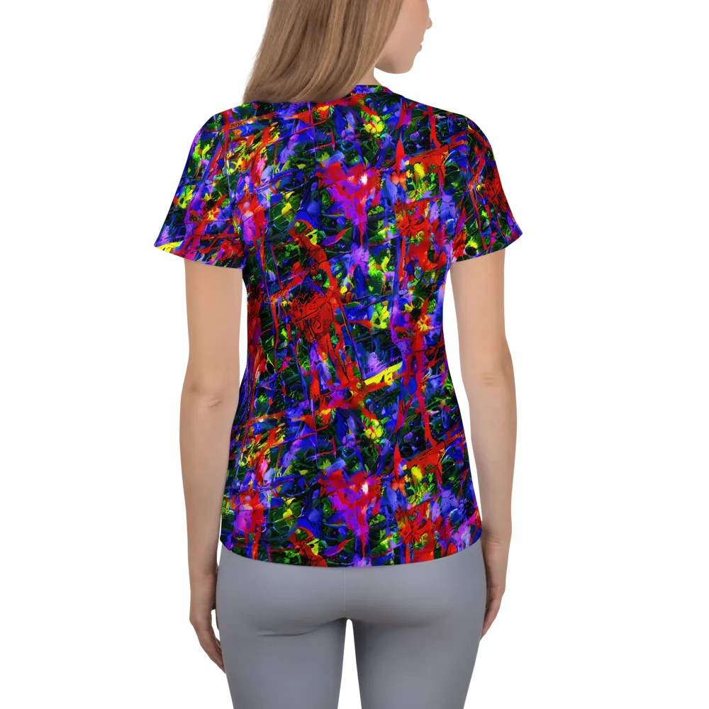 Fractured Rainbow on Women's Athletic T-Shirt — Back