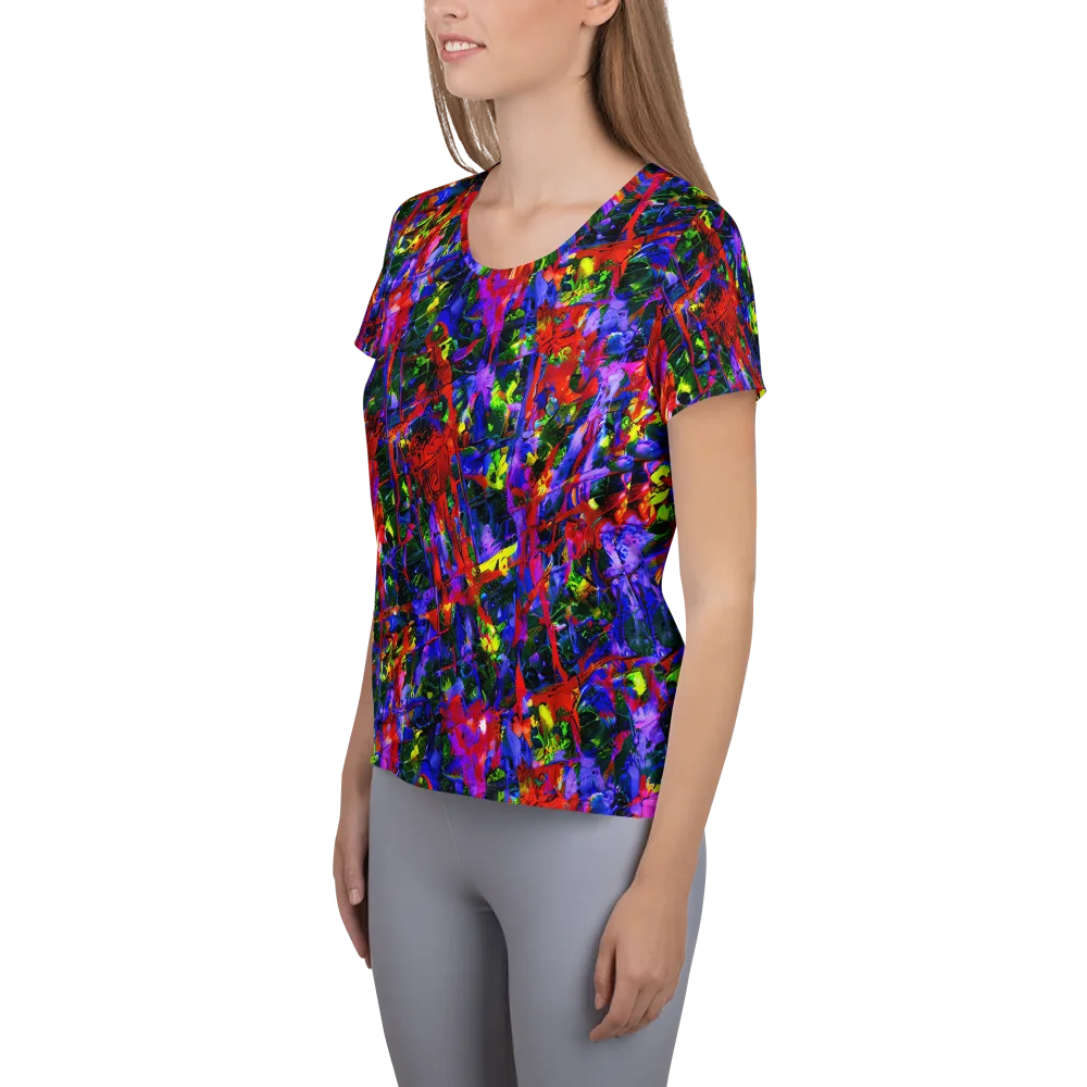 Fractured Rainbow on Women's Athletic T-Shirt — Left