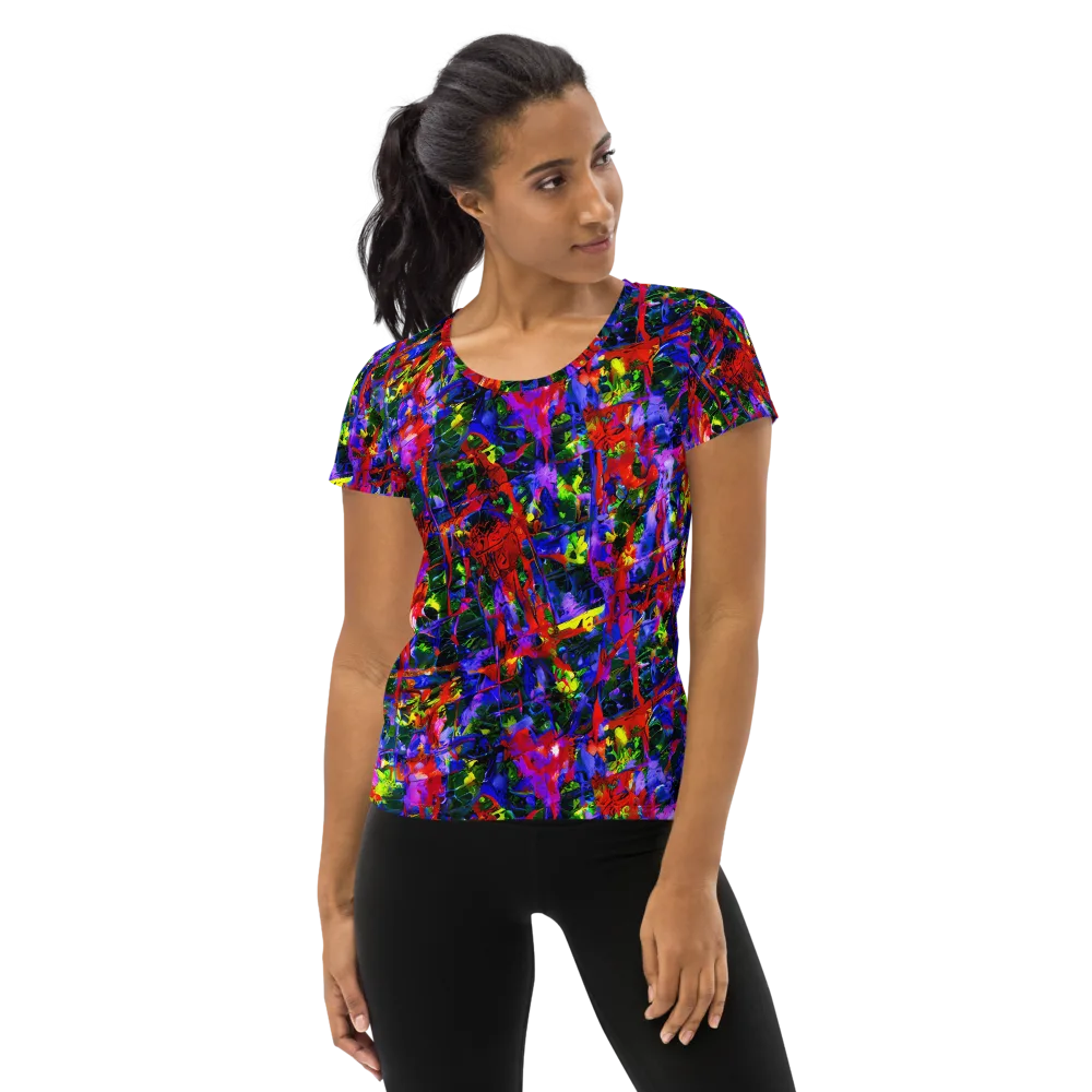 Fractured Rainbow on Women's Athletic T-Shirt — Front