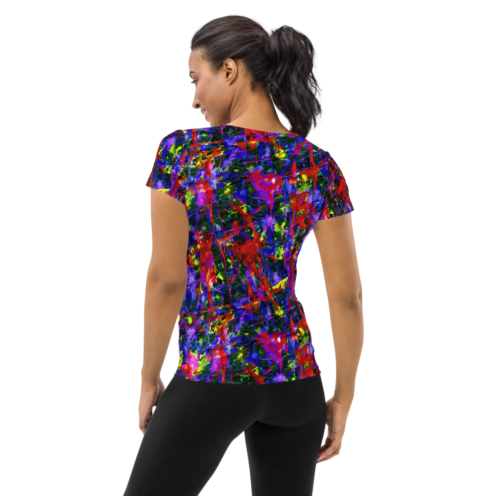Fractured Rainbow on Women's Athletic T-Shirt — Back