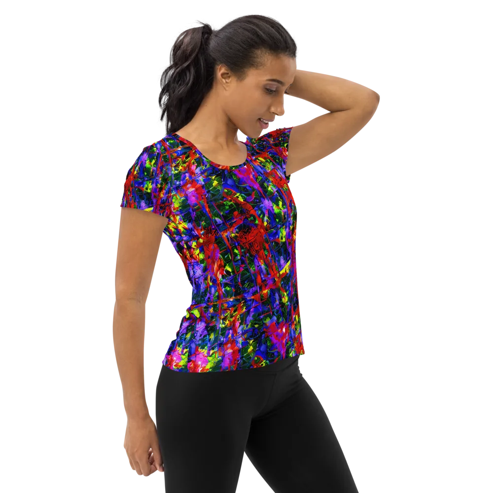 Fractured Rainbow on Women's Athletic T-Shirt — Right