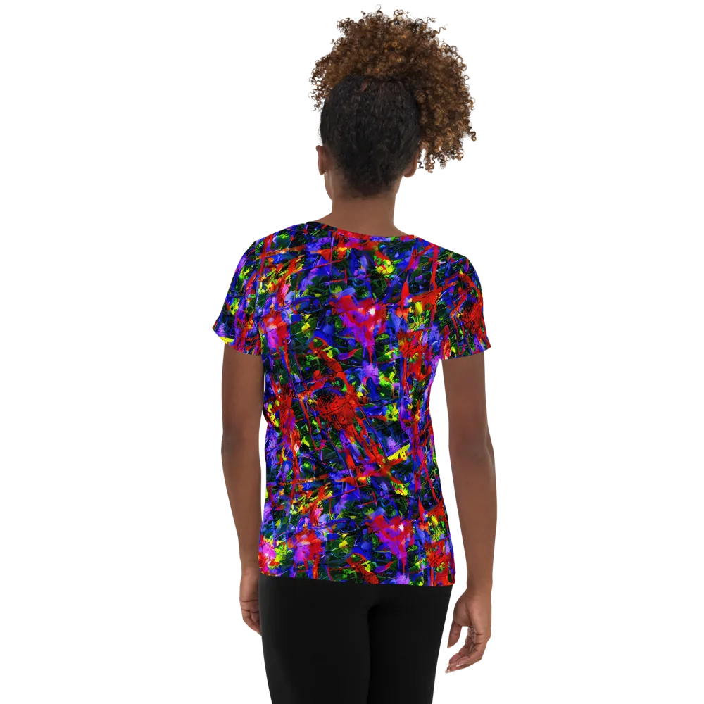 Fractured Rainbow on Women's Athletic T-Shirt — Back