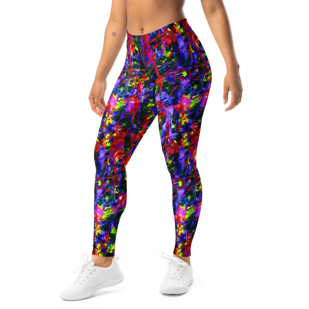 Fractured Rainbow on Leggings — Left Front
