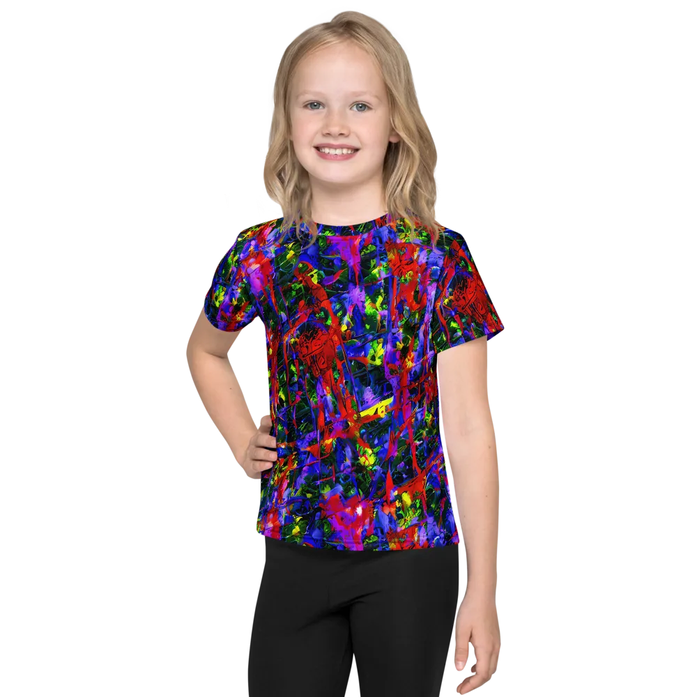 Fractured Rainbow on Kids Crew Neck T-Shirt — Front
