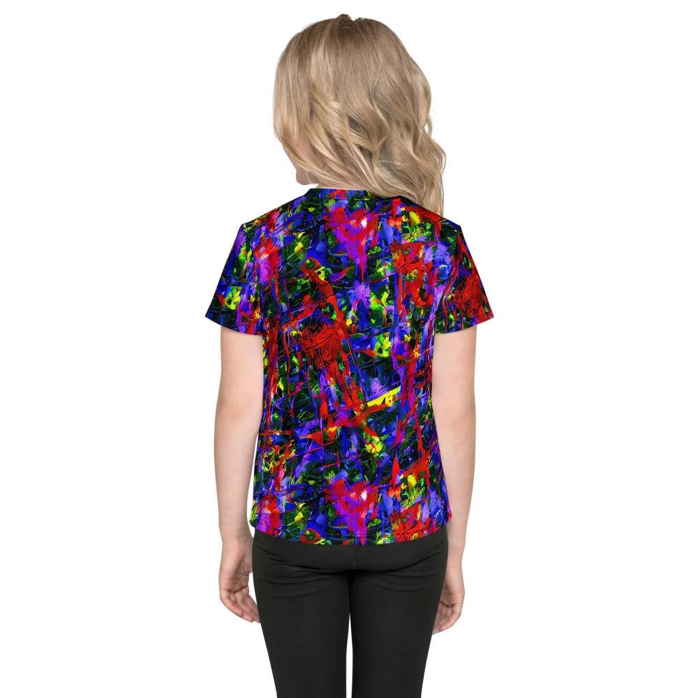 Fractured Rainbow on Kids Crew Neck T-Shirt — Back