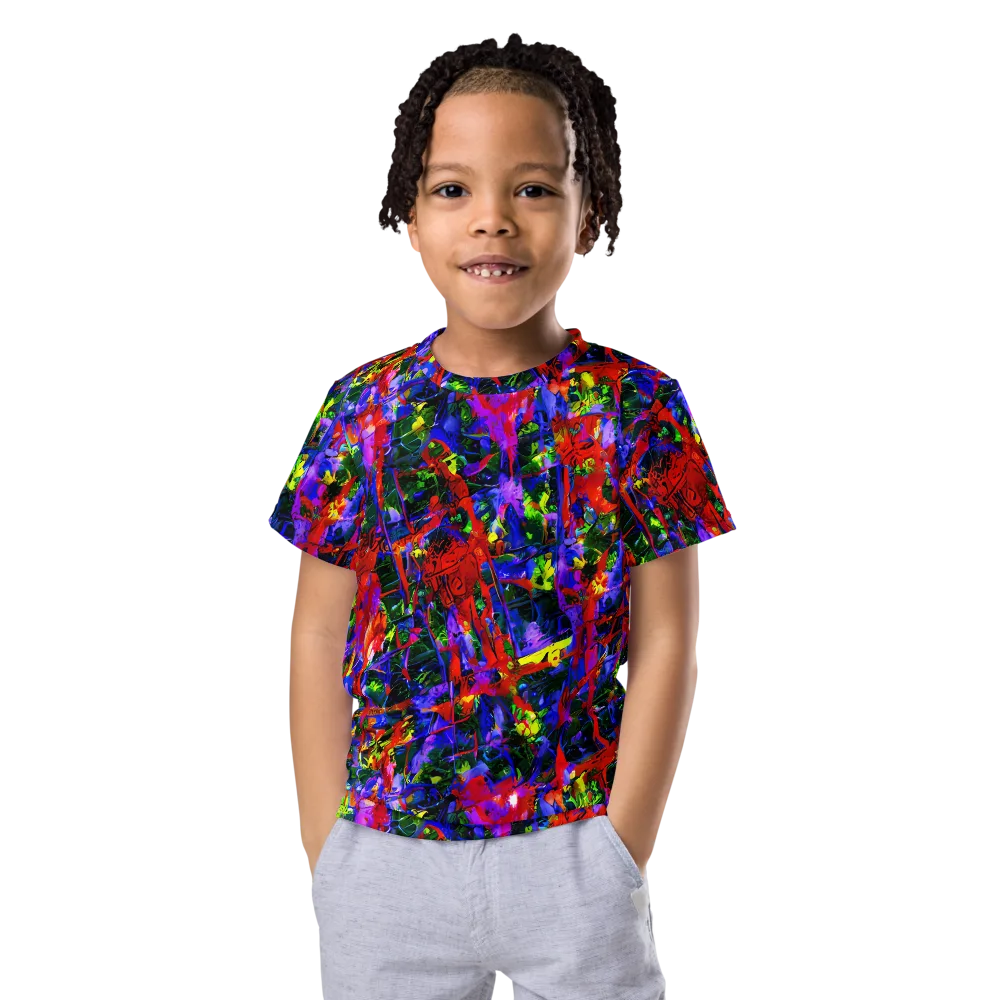 Fractured Rainbow on Kids Crew Neck T-Shirt — Front
