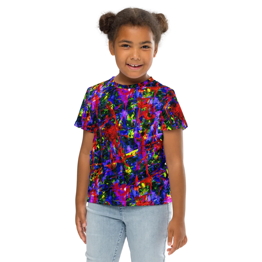 Fractured Rainbow on Kids Crew Neck T-Shirt — Front