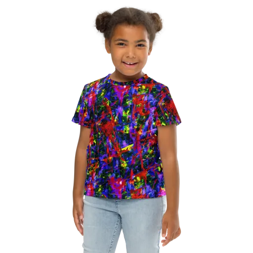 Fractured Rainbow on a Kids Crew Neck T-Shirt
