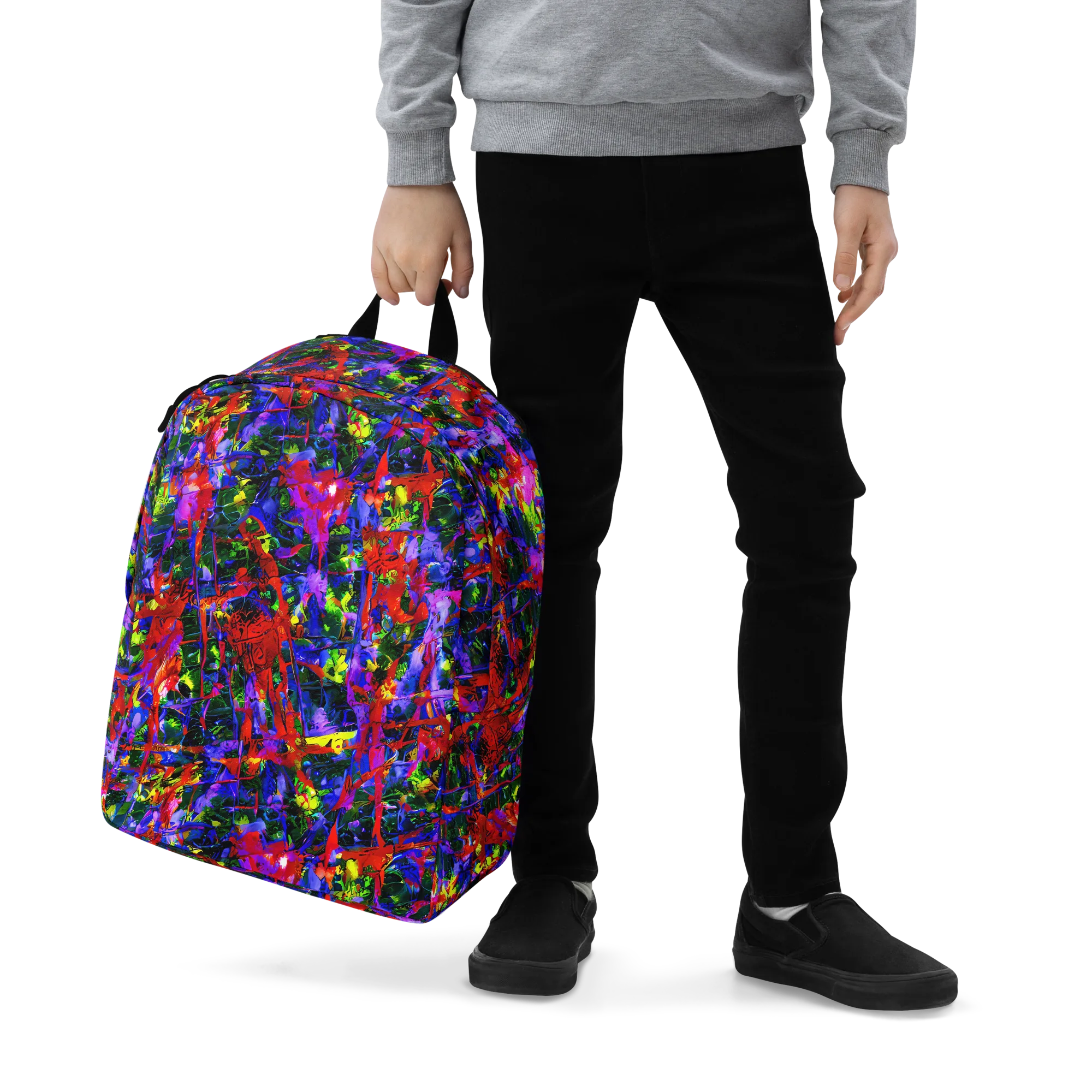 Fractured Rainbow on Minimalist Backpack — Zoomed-in