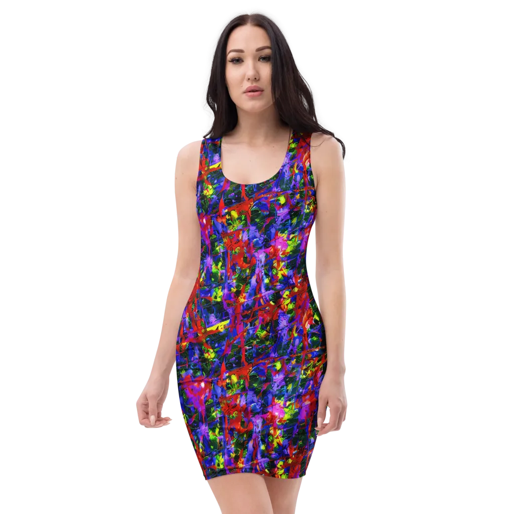 Fractured Rainbow on Bodycon Dress — Front