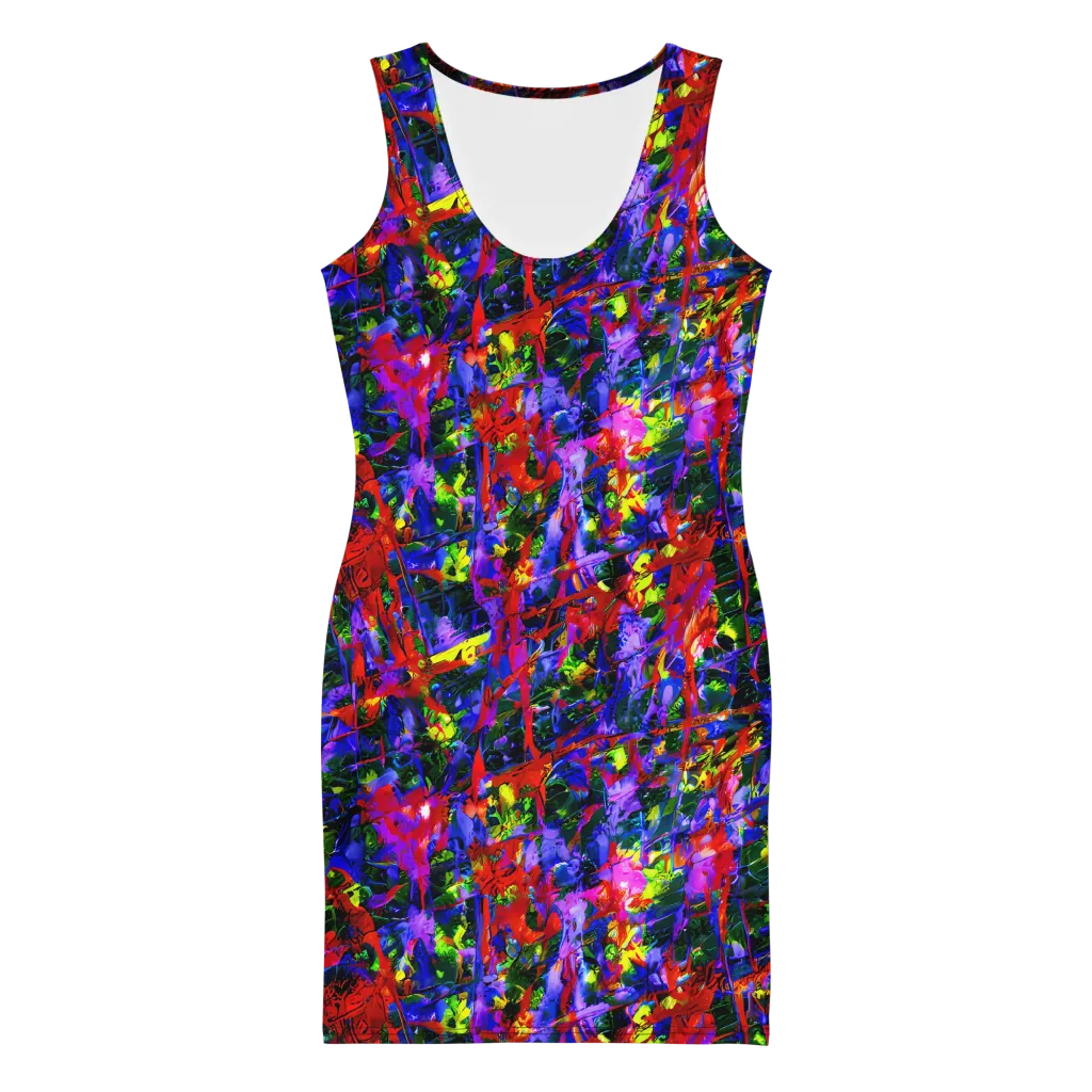Fractured Rainbow on Bodycon Dress — Front