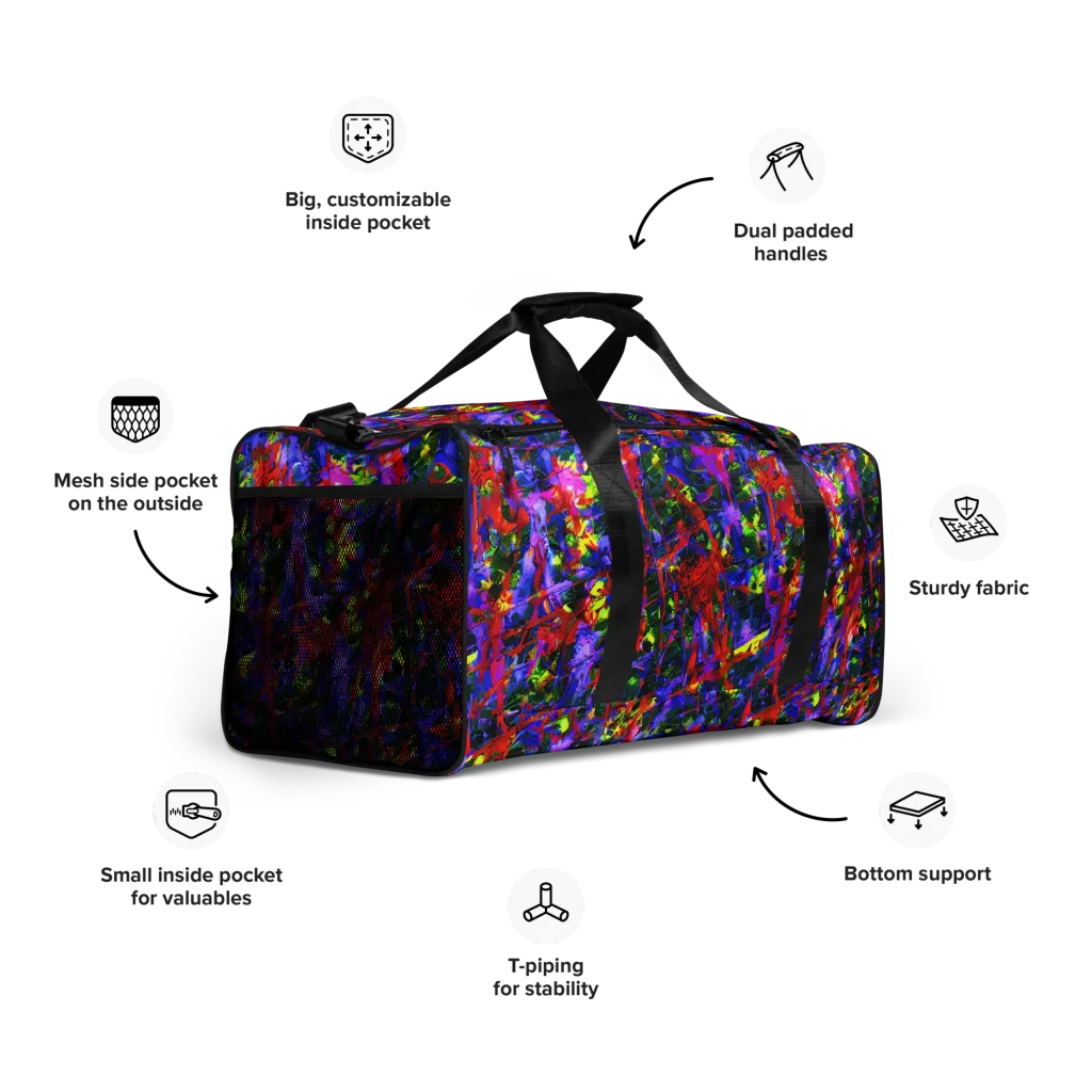 Fractured Rainbow on Duffle Bag — Right Front