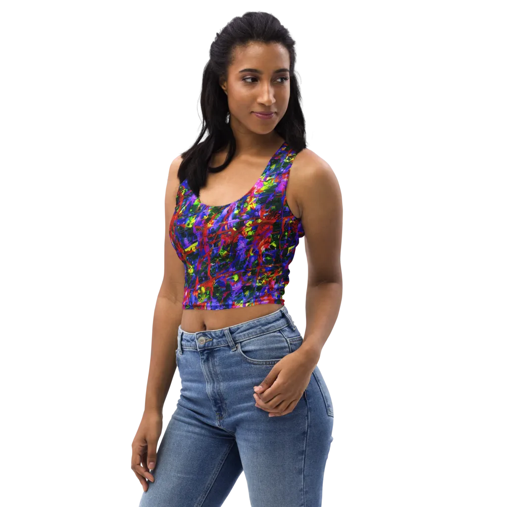 Fractured Rainbow on Crop Top — Left Front